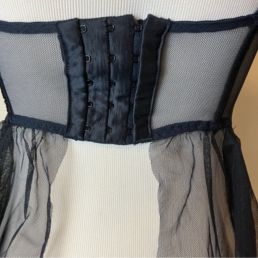 Victoria’s Secret Babydoll Top Teddy Nightie Black Lace Push-Up Lingerie 32D - Picture 5 of 8